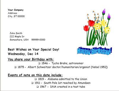 Birthday Letter Example
